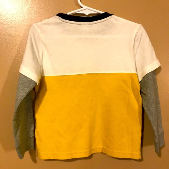 ⭐️2/$15- Janie and Jack Long sleeved Boys T-shirt, 12-18 month, Yellow, Gray - Picture 2 of 4
